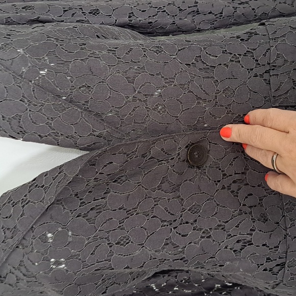 Eyelash Couture Gray Long Sleeve Button Up Blouse. Size Large NWT - Picture 3 of 9